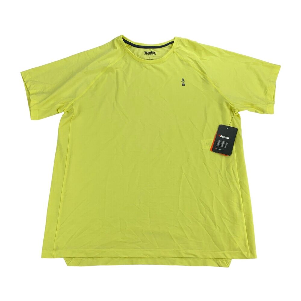 Bass Outdoor Mens Path Performance Logo Short Sleeve Crewneck T-Shirt Yellow L